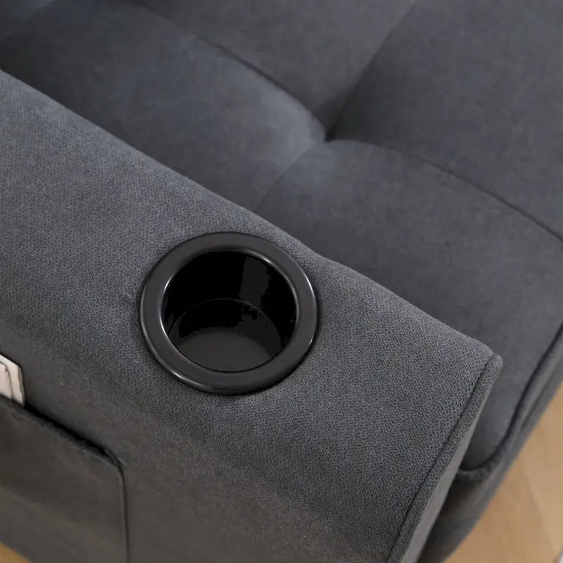 Tufted Folding Loveseat Sleeper Sofa with Side Pockets and Foam Cushions