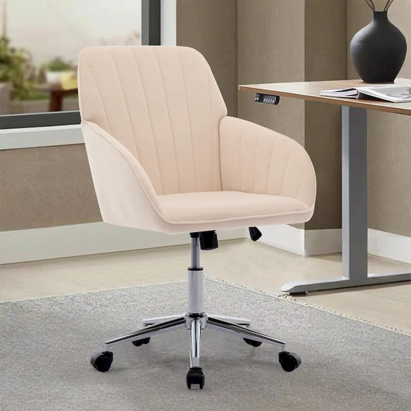 Ergonomic Swivel Office Chair with Cushioned Seat and Lumbar Support