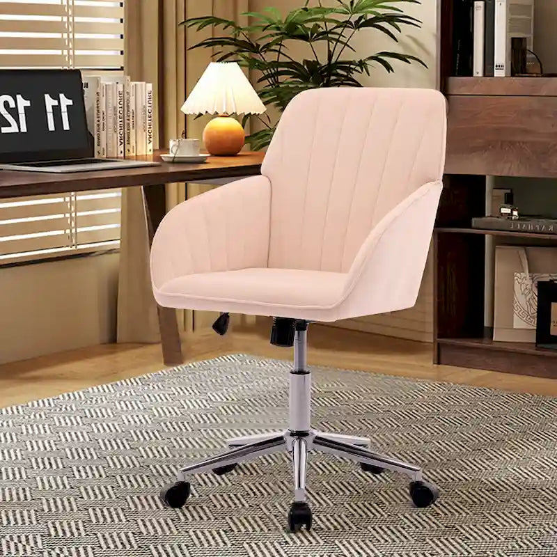 Ergonomischer drehbarer Bürostuhl mit gepolsterter Sitzfläche und Lordosenstütze