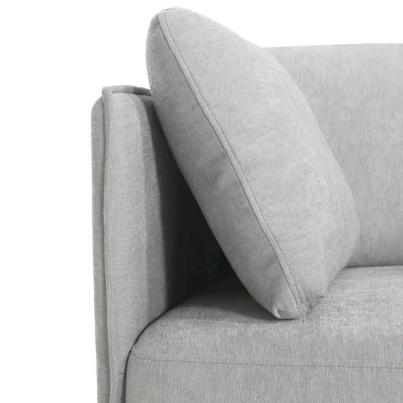 Modern Upholstered Lounge Accent Chair with Metal Legs and Pillow