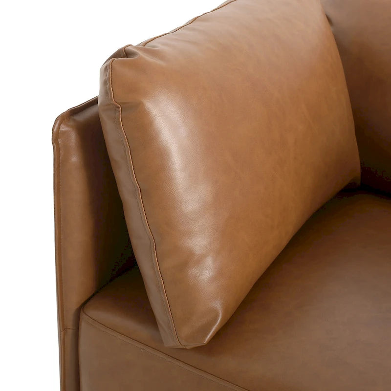 Moderner gepolsterter Loungesessel mit Metallbeinen und Kissen