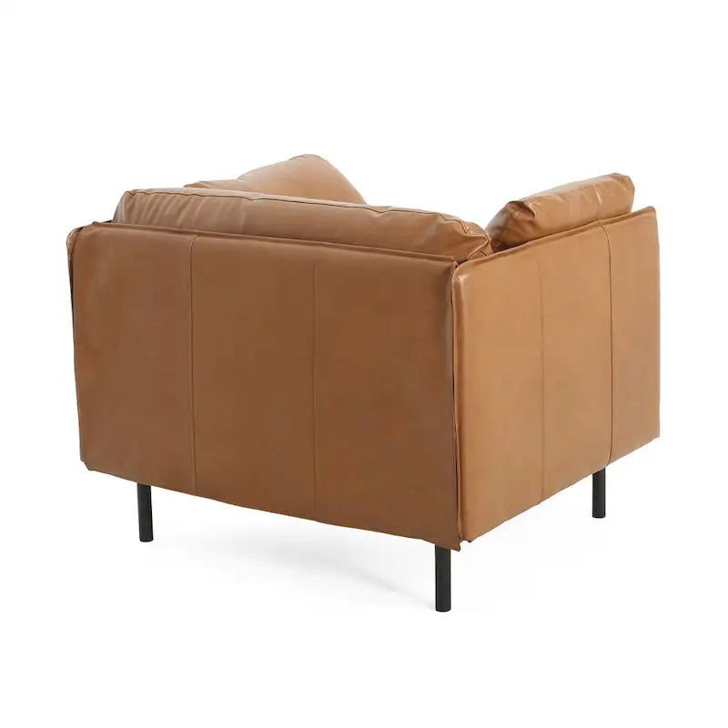 Moderner gepolsterter Loungesessel mit Metallbeinen und Kissen