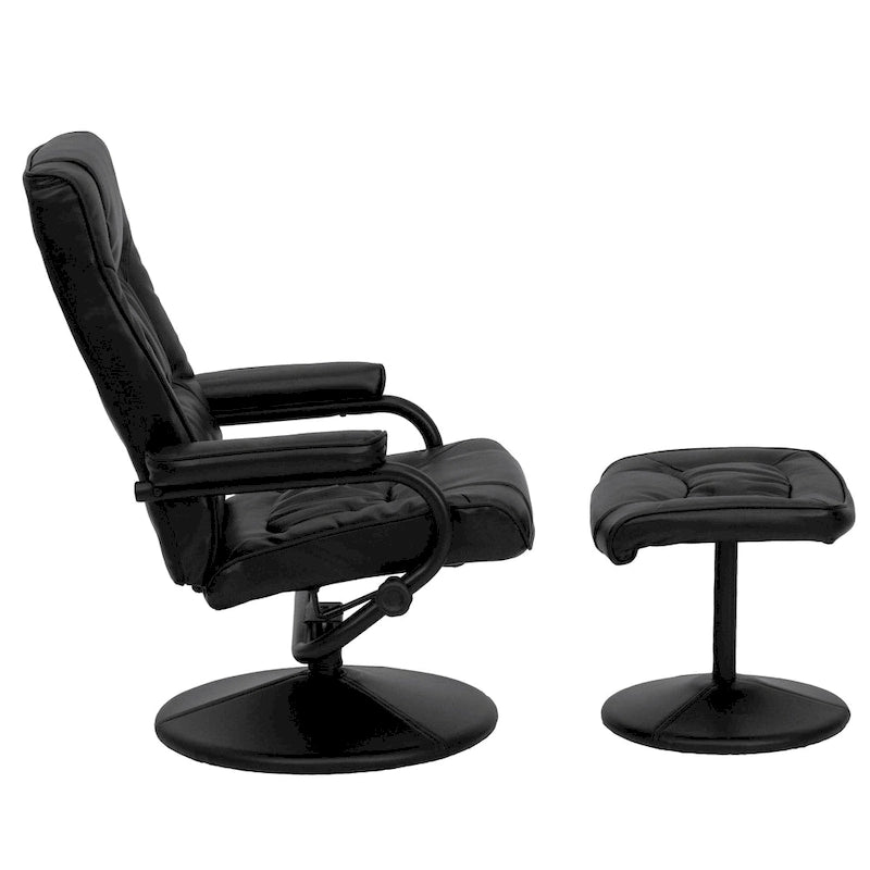 Poltrona reclinabile girevole contemporanea in similpelle con braccioli imbottiti