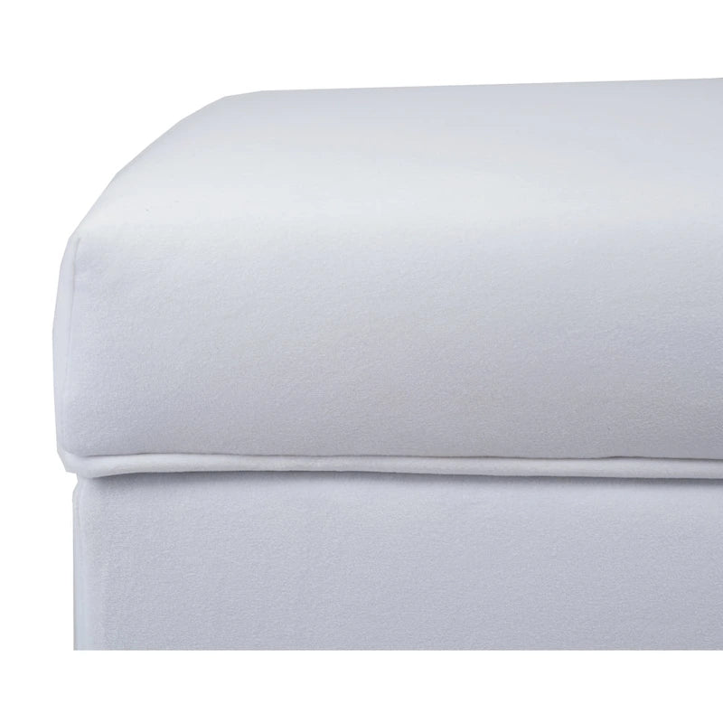 Velvet Tufted Upholstered Accent Bench with Silver Nailhead Trim and Tapered Legs