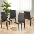 Comstock Bonded Leather Stackable Dining Chairs (Set of 4) by Christopher Knight Home