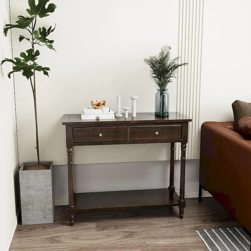 Entryway Table with Storage Drawers Console Table with Shelf