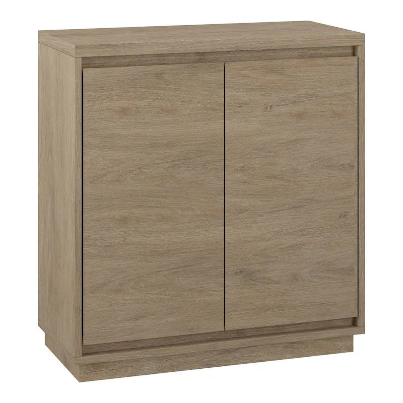 Modern Wood-Grain Rectangular Accent Storage Cabinet with Adjustable Shelf and Doors