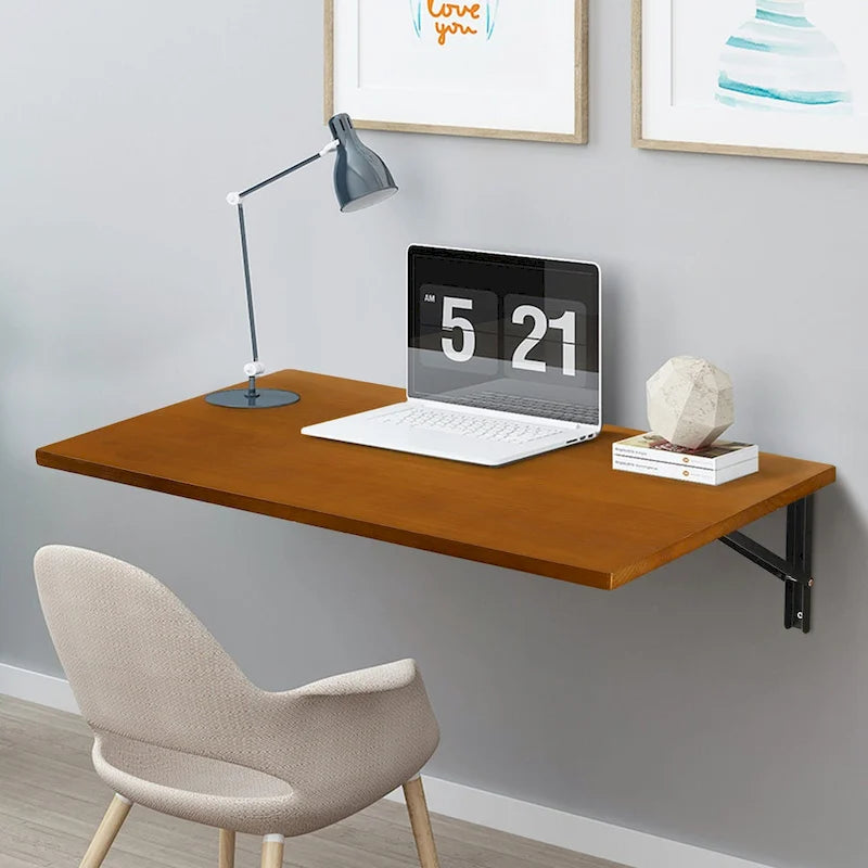 Multifunctional Wall Mounted Folding Desk Wooden Shelf & Workbench