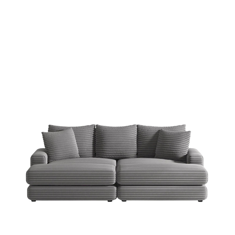 86.6-Inch Corduroy 3-Seater Sofa with Deep Seating for Living Rooms