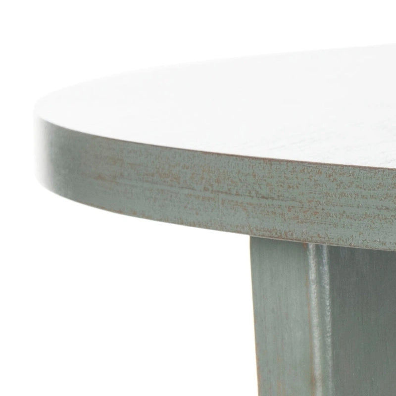 Ronde accenttafel van iepenhout met onderste plank, verkrijgbaar in meerdere afwerkingen