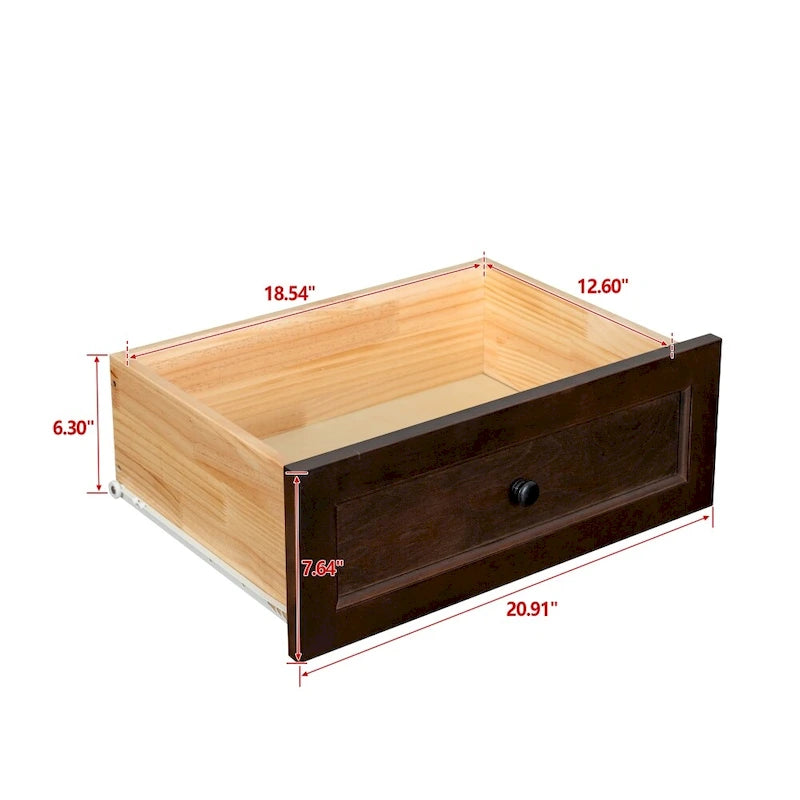 Six Drawer Wooden Dresser with Retro Round Handles for Bedroom