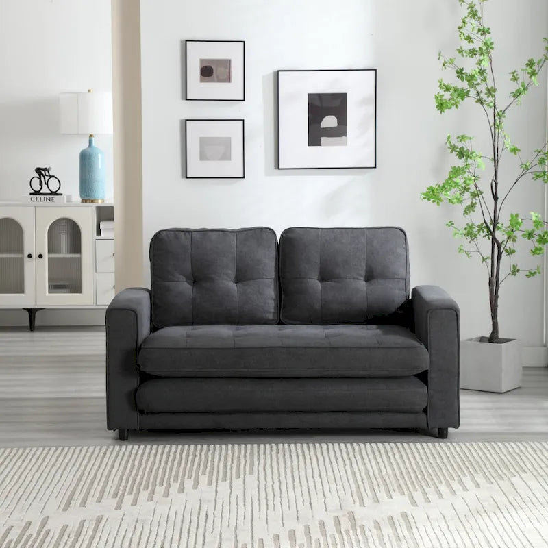 Schlafsofa-Futon mit seitlichem Stauraum, gepolstertes Lounge-Schlafsofa