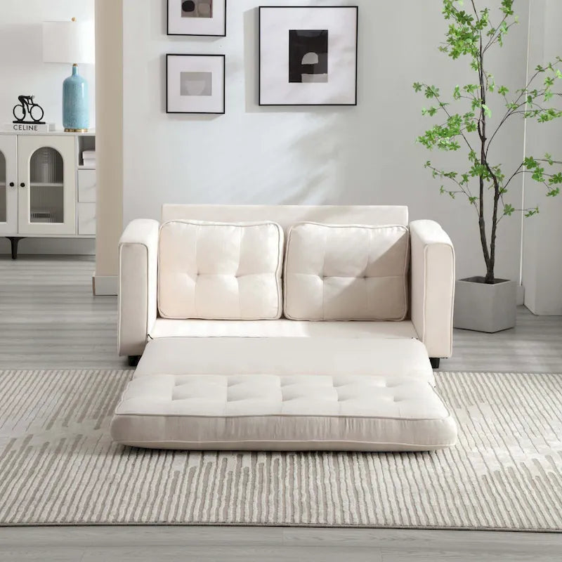 Schlafsofa-Futon mit seitlichem Stauraum, gepolstertes Lounge-Schlafsofa