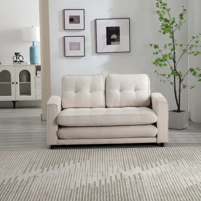 Schlafsofa-Futon mit seitlichem Stauraum, gepolstertes Lounge-Schlafsofa