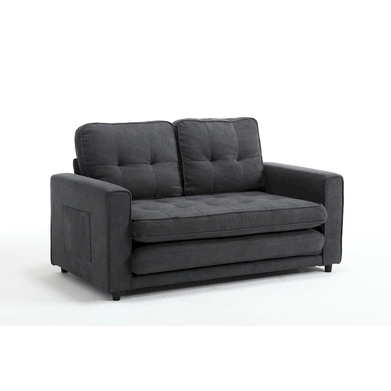 Schlafsofa-Futon mit seitlichem Stauraum, gepolstertes Lounge-Schlafsofa