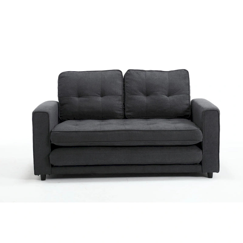 Schlafsofa-Futon mit seitlichem Stauraum, gepolstertes Lounge-Schlafsofa