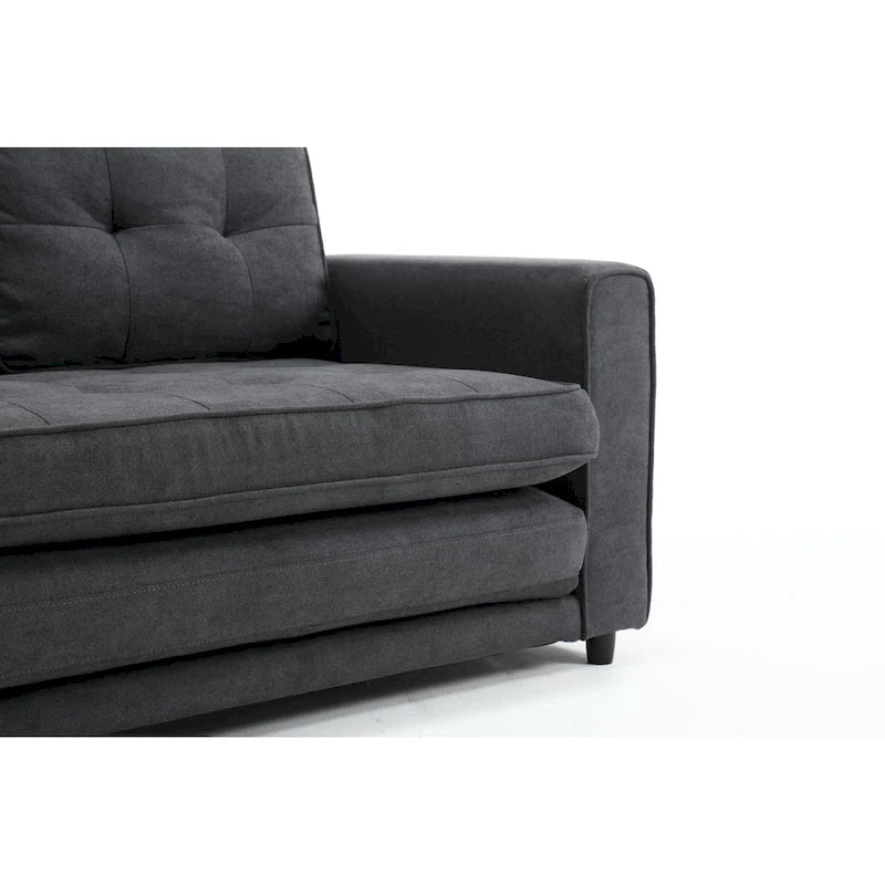 Schlafsofa-Futon mit seitlichem Stauraum, gepolstertes Lounge-Schlafsofa