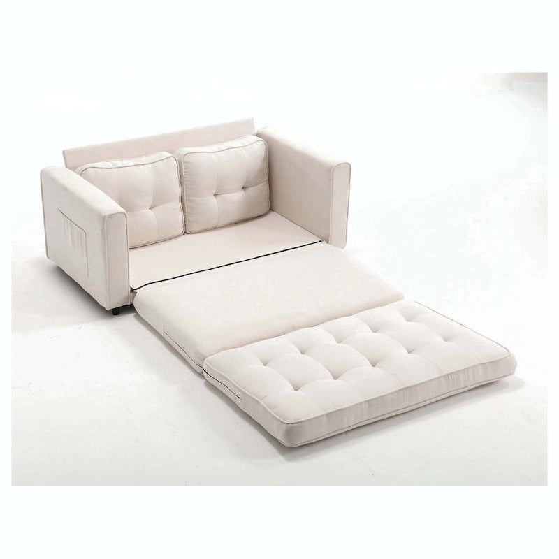 Schlafsofa-Futon mit seitlichem Stauraum, gepolstertes Lounge-Schlafsofa