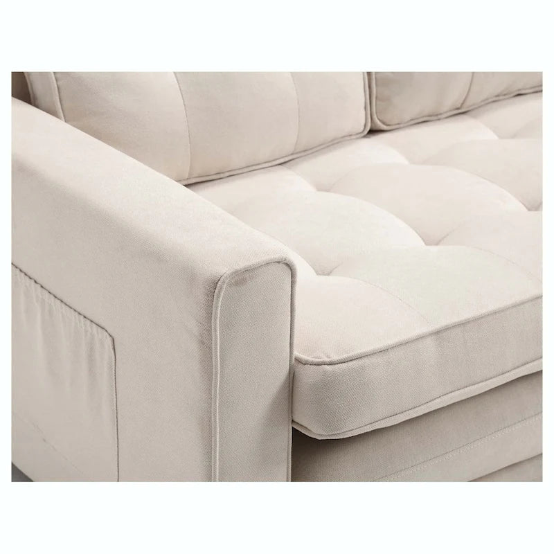 Schlafsofa-Futon mit seitlichem Stauraum, gepolstertes Lounge-Schlafsofa