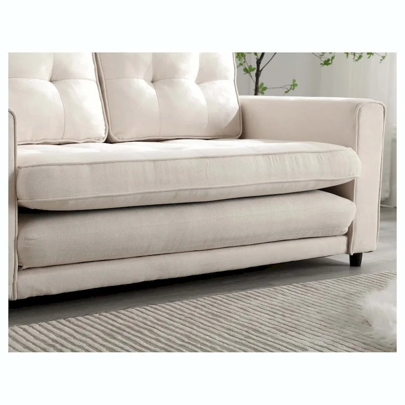 Schlafsofa-Futon mit seitlichem Stauraum, gepolstertes Lounge-Schlafsofa