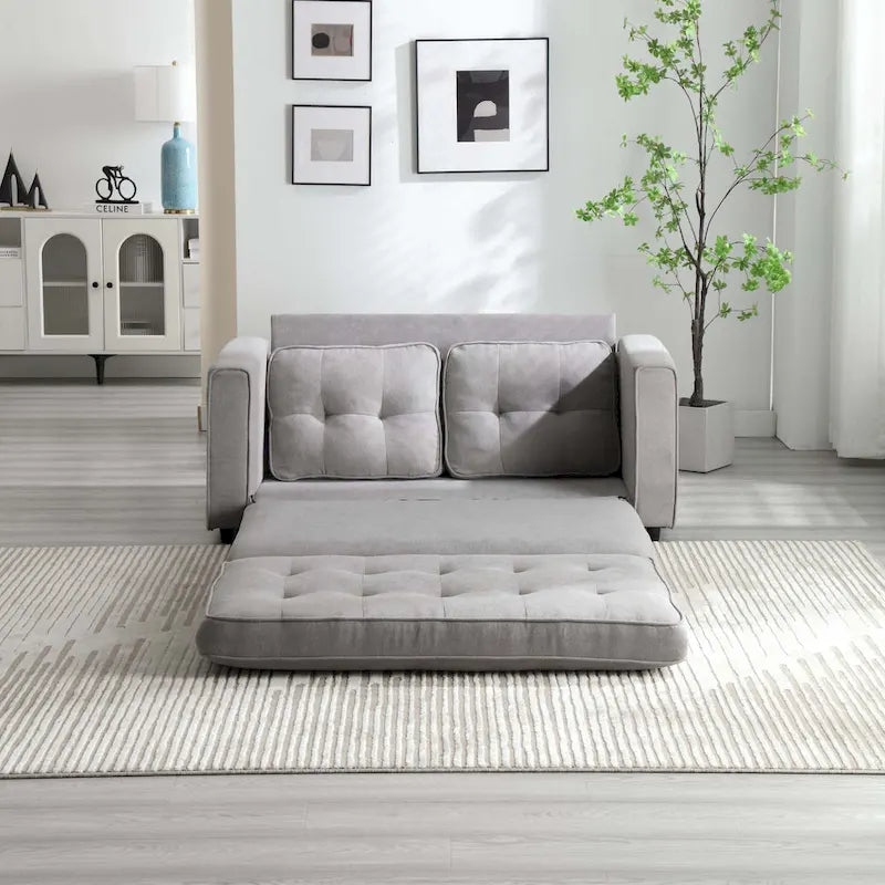 Schlafsofa-Futon mit seitlichem Stauraum, gepolstertes Lounge-Schlafsofa