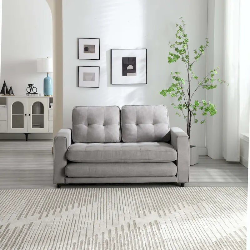 Schlafsofa-Futon mit seitlichem Stauraum, gepolstertes Lounge-Schlafsofa
