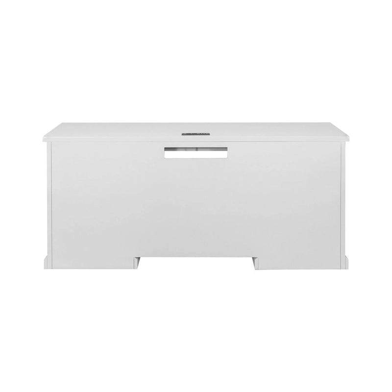 Moderne witte houten opbergkast met deuren en bureau